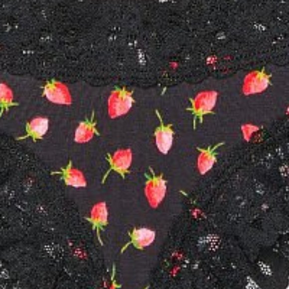 VS Strawberries Lace Waist Cotton Cheeky Panty NWT - Picture 2 of 14